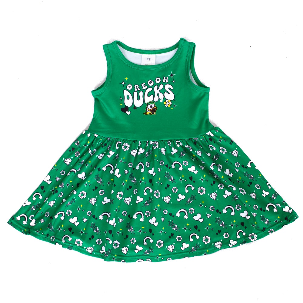 Ducks Spirit, Zoozatz, Green, Dress/Skirt, Polyester Blend, Kids, Toddler, Spring print, Sleeveless, 897340